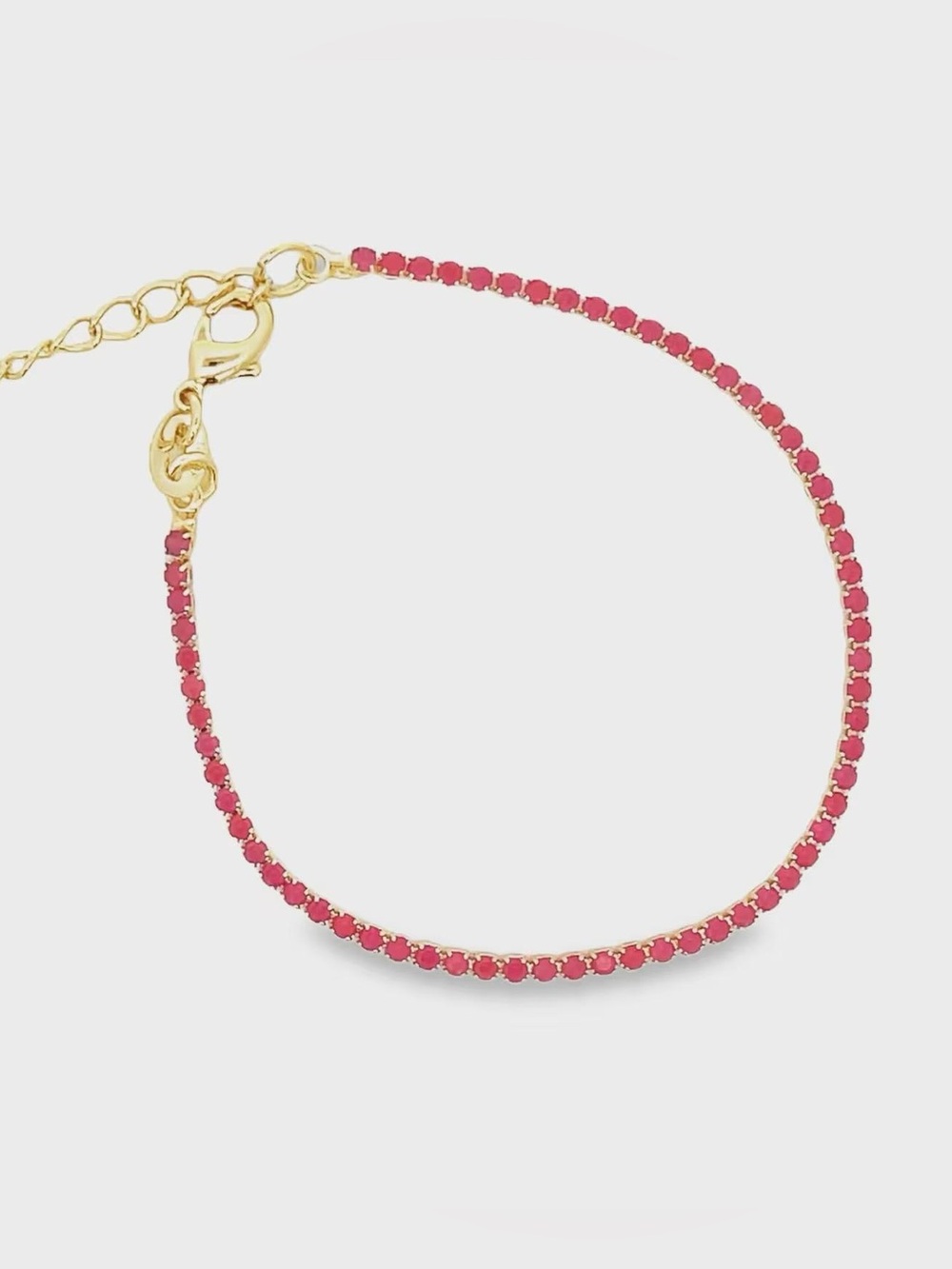 18K Gold Filled Pink CZ Tennis Bracelet – Minimalist Everyday Jewelry